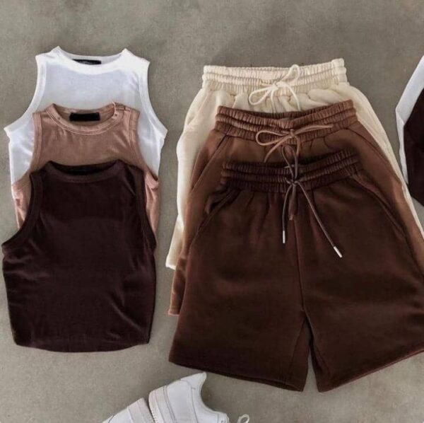 Unisex Tank Top and Drawstrings Shorts Sets