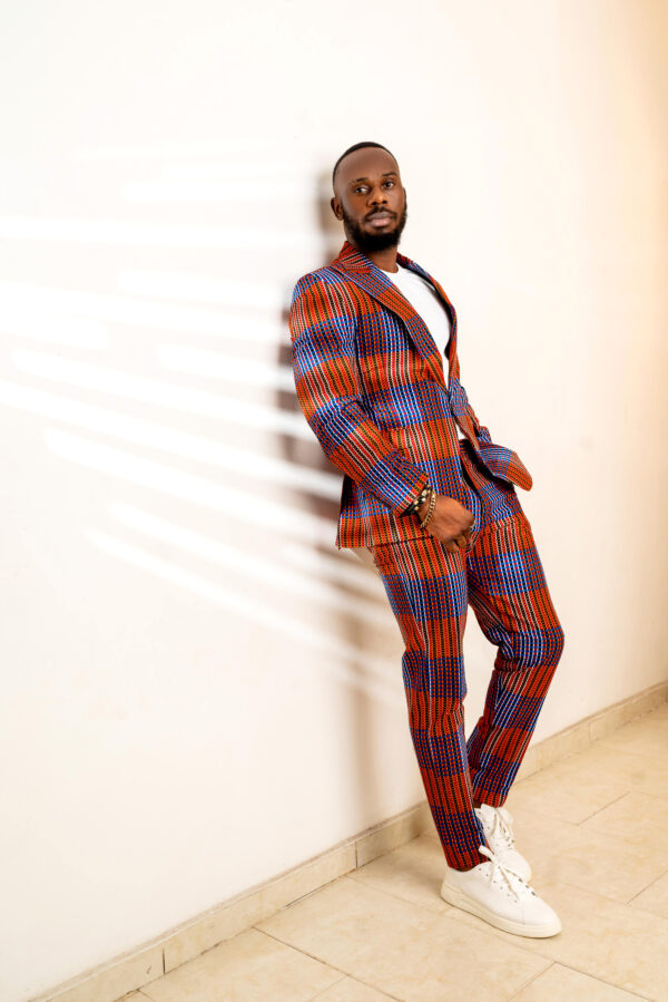 Vibrant African Print Single Button Suit & Pant Set