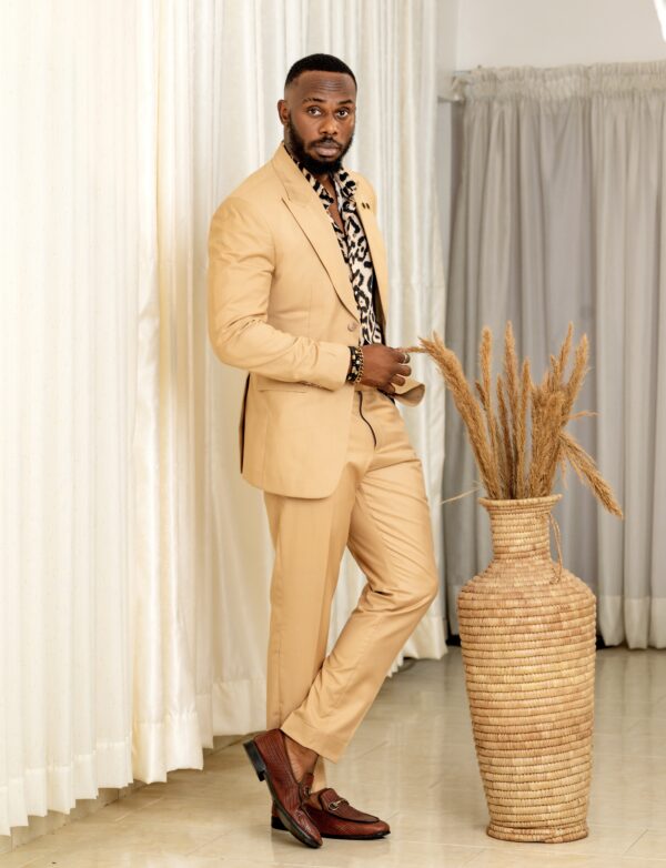 Tan Single button Suit And Pant Set