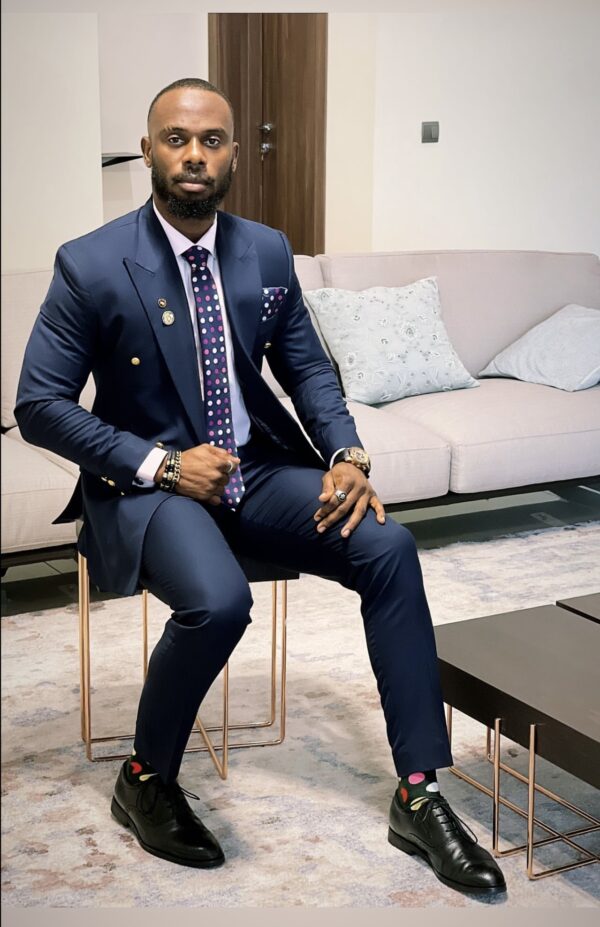 Navy Blue Double Breasted Suit and Pant Set