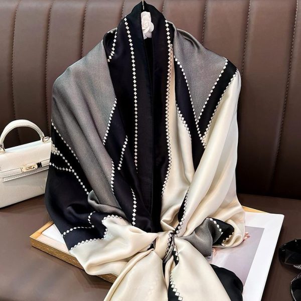 Large-Sized Silk Vintage Scarf - Image 16