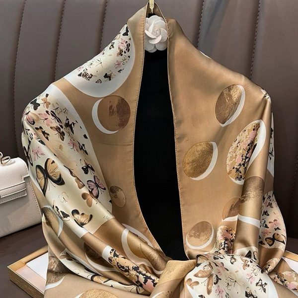 Large-Sized Silk Vintage Scarf - Image 15