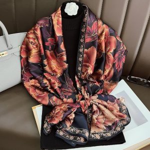 Large-Sized Silk Vintage Scarf