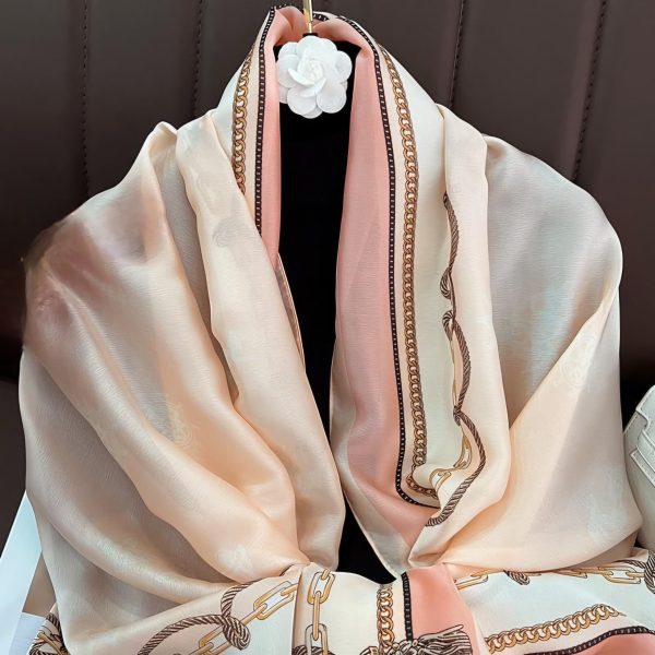 Large-Sized Silk Vintage Scarf - Image 6