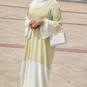 Horizontal Two-toned Abaya gown(with veil)
