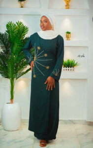 Hand-embellished wrap dress