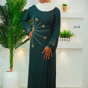 Hand-embellished wrap dress