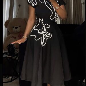 Abstract designed chic gown