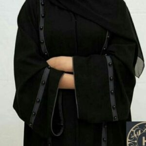 Symmetrical taped pearl abaya